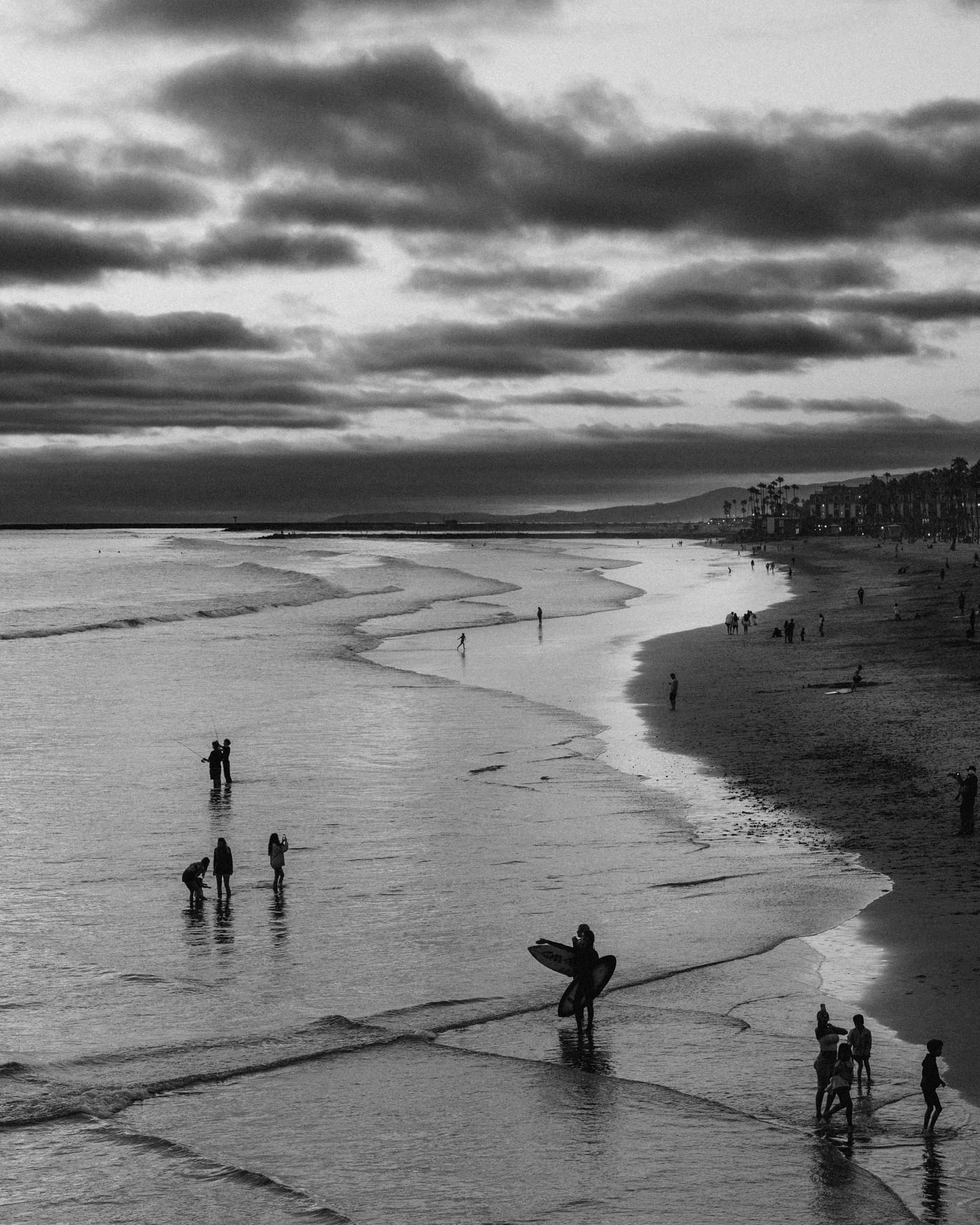 Black and white coastline photo